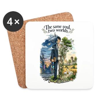 Zwei Seelen, eine Welt - Untersetzer (4er-Set) - Weiß - Vorne