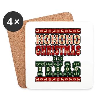 HoHoHo Weihnachten in Texas - Untersetzer (4er-Set) - Weiß - Vorne