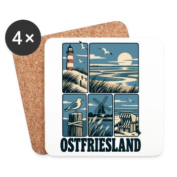 Ostfriesland North Sea Coast - Untersetzer (4er-Set) - Weiß - Vorne