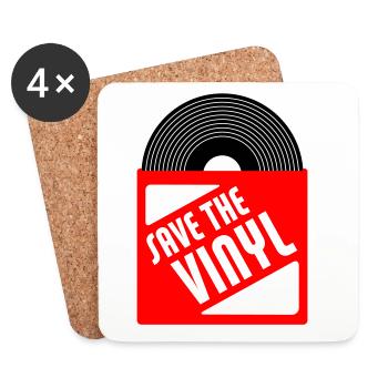save the vinyl - Dessous de verre (lot de 4) - blanc - Devant