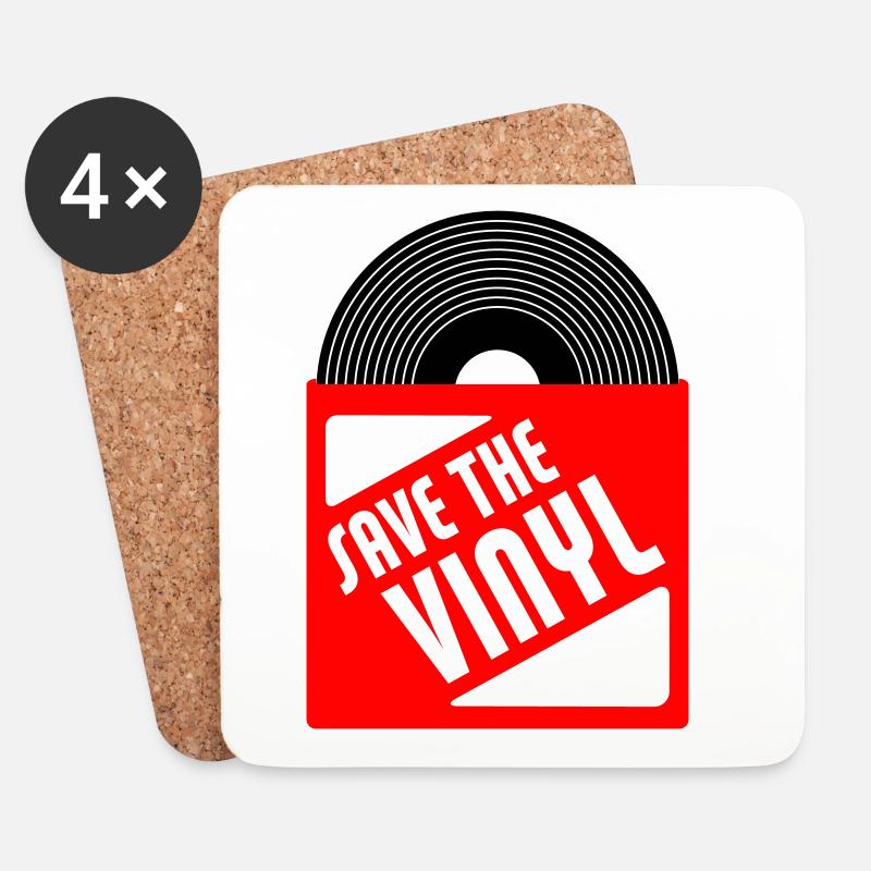 save the vinyl - Untersetzer (4er-Set) - Weiß