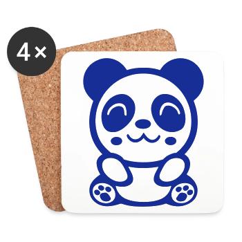 Panda Bear 02.0 - Coasters (set of 4) - white - Front