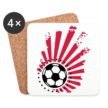 Fußball-Design (Sterne) - Untersetzer (4er-Set) - Weiß - Vorne