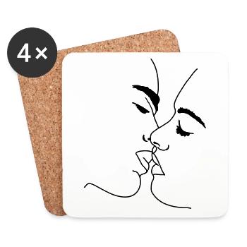 Kiss lips mouth kb2 - Coasters (set of 4) - white - Front