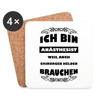 Anästhesist Anästhesie Anästhesiologie Geschenk - Untersetzer (4er-Set) - Weiß - Vorne