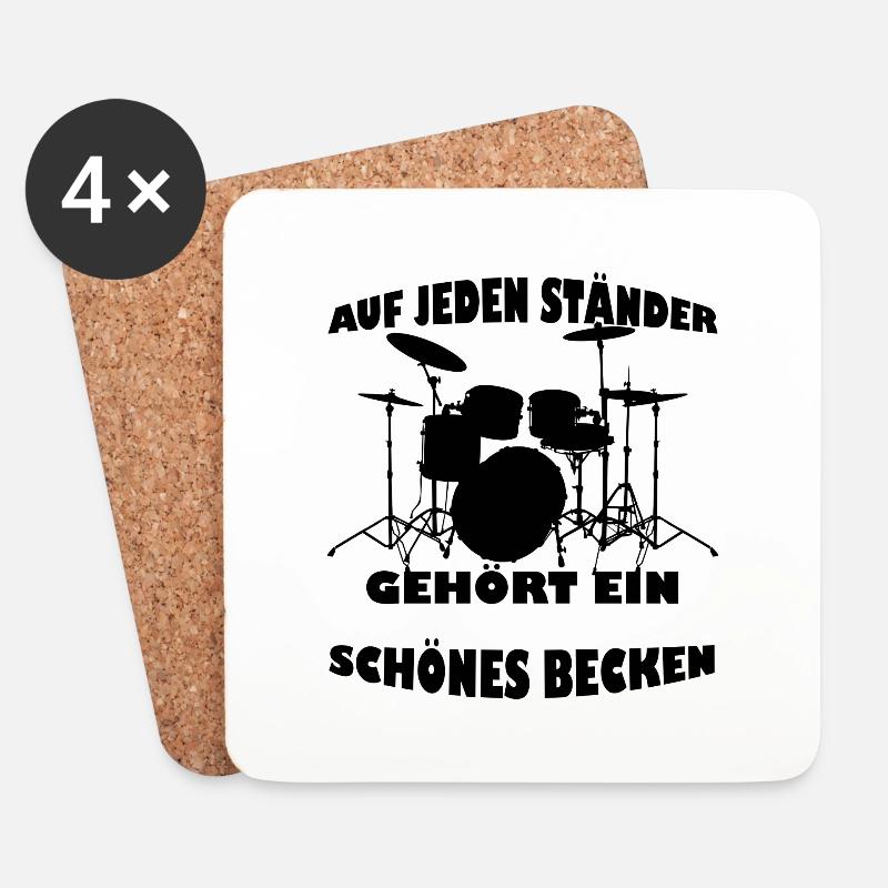 Schlagzeug Drummer Musiker Witz Lustig Geschenk - Untersetzer (4er-Set) - Weiß