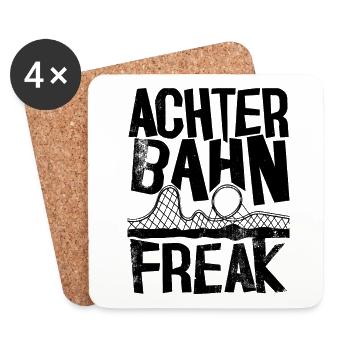 Achterbahn Freak I Achterbahn Design Vintage - Untersetzer (4er-Set) - Weiß - Vorne