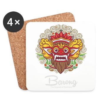 Barong - Die legende von Bali - Untersetzer (4er-Set) - Weiß - Vorne