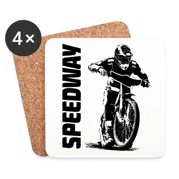 Speedway - Motorcycle Speedway - Untersetzer (4er-Set) - Weiß - Vorne