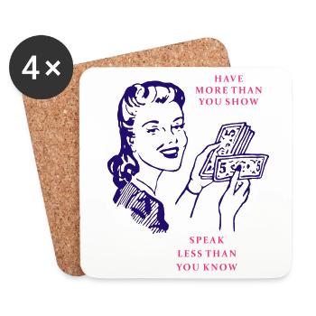 Speak Less Than You Know Zitatgrafik - Untersetzer (4er-Set) - Weiß - Vorne