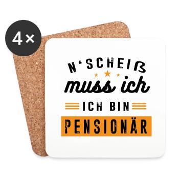 Ruhestand Rentner Pensionär Pension Opa Geschenk - Untersetzer (4er-Set) - Weiß - Vorne