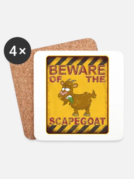 Beware of the Scapegoat - Warnung vorm Sündenbock - Untersetzer (4er-Set) - Weiß
