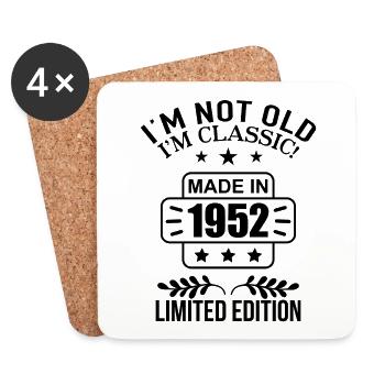 Made in 1952 Birthday 70 Years born in 1952 Quote - Coasters (set of 4) - white - Front
