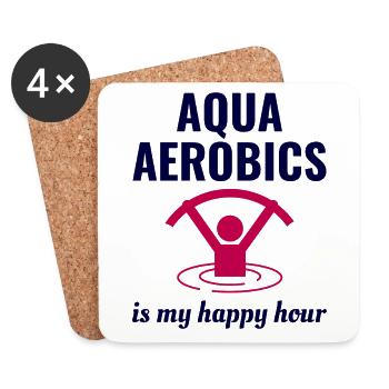 Wassergymnastik Aquatische Fitness Aqua Exercise - Untersetzer (4er-Set) - Weiß - Vorne
