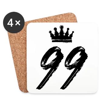 99 Number crown - Coasters (set of 4) - white - Front
