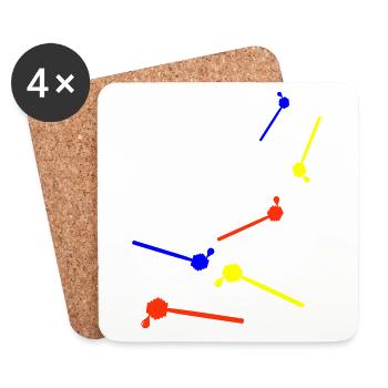 Symbole de ciseau en bâton apiculteur - Dessous de verre (lot de 4) - blanc - Devant