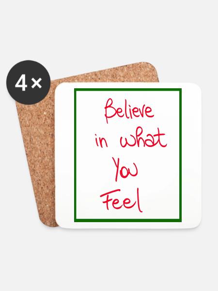 Glaube an das, was du fühlst - Untersetzer (4er-Set) - Weiß