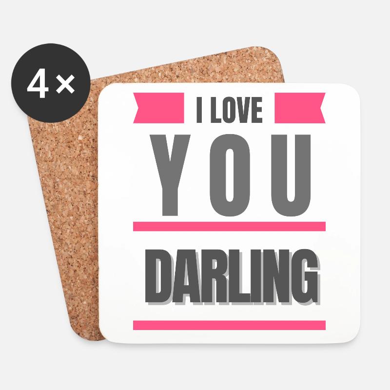 I love darling - Untersetzer (4er-Set) - Weiß
