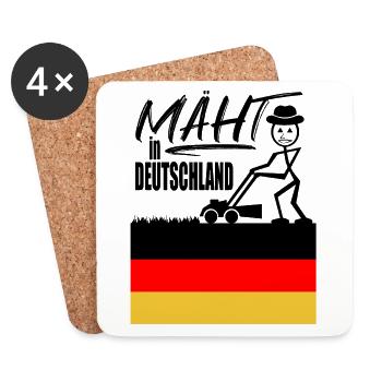 Mäht in Deutschland - Untersetzer (4er-Set) - Weiß - Vorne