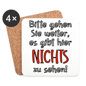 Bitte gehen Sie weiter, es gibt hier nichts zu seh - Untersetzer (4er-Set) - Weiß - Vorne