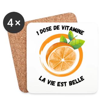 une dose de vitamine pour l' hiver - Dessous de verre (lot de 4) - blanc - Devant