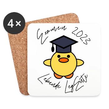 Examen 2023 lebende LegEnte - Untersetzer (4er-Set) - Weiß - Vorne
