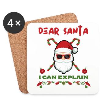 Dear Santa I Can Explain Bad Behavior Funny - Coasters (set of 4) - white - Front