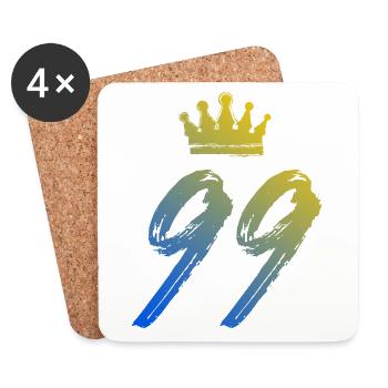 99 Couronne numérique - Dessous de verre (lot de 4) - blanc - Devant