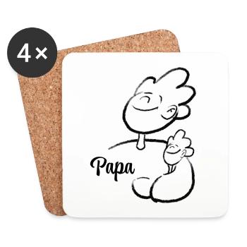 Illustration Père et Fils - Dessous de verre (lot de 4) - blanc - Devant
