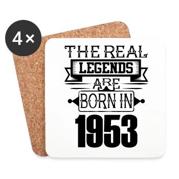 Legends are born in 1953 for Birthday 70 Years - Coasters (set of 4) - white - Front
