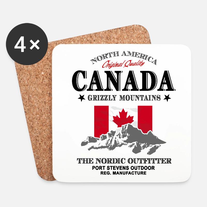 Kanada - Maple Leaf - Canada - Untersetzer (4er-Set) - Weiß