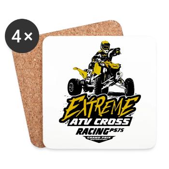 Quad Racing - ATV Racer - Untersetzer (4er-Set) - Weiß - Vorne
