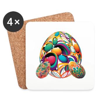 An Abstract Interpretation Of Awesome Easter Eggs - Coasters (set of 4) - white - Front