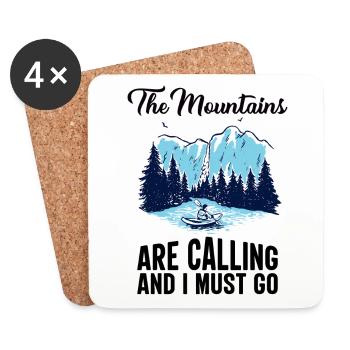 The Mountains are Calling and I must Go Forest - Coasters (set of 4) - white - Front