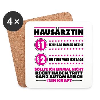 Dankeschön Danke Sagen für Hausärztin Arztpraxis - Untersetzer (4er-Set) - Weiß - Vorne