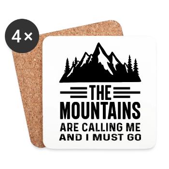The Mountains are Calling and I must Go - Coasters (set of 4) - white - Front