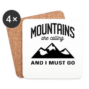The Mountains are calling me and I must go Berge - Coasters (set of 4) - white - Front