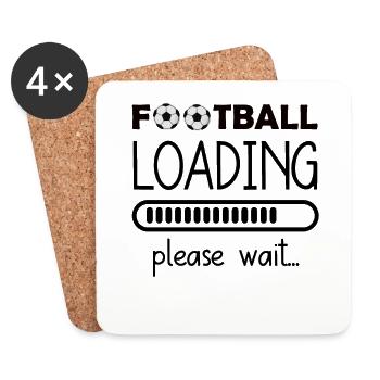 Chargement de football s’il vous plaît attendre Dictons de football - Dessous de verre (lot de 4) - blanc - Devant