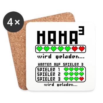 Drillingsmama werdene Mama Hoch 3 Drillinge - Untersetzer (4er-Set) - Weiß - Vorne