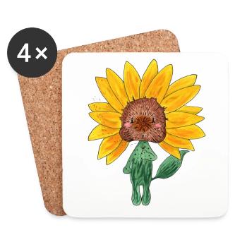 Tournesol - Dessous de verre (lot de 4) - blanc - Devant