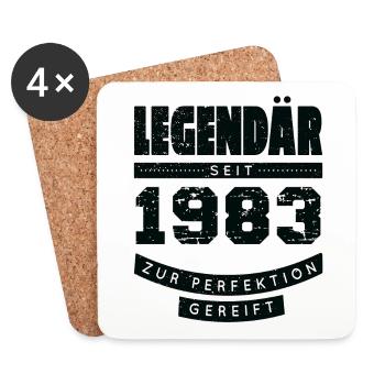 Legendär Seit 1983 Geburtstag 40Jahre Sprüche - Untersetzer (4er-Set) - Weiß - Vorne