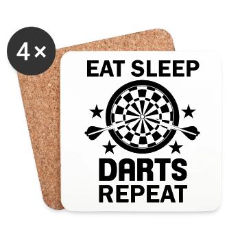 Eat Sleep Darts repeat Game of Darts - Untersetzer (4er-Set) - Weiß - Vorne