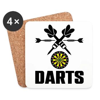 I Play Dart Game of Darts - Coasters (set of 4) - white - Front
