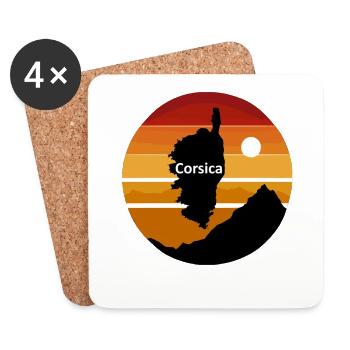 Corsica island with sunset and mountains - Coasters (set of 4) - white - Front