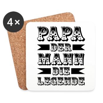 Vater der Mann die Legende bester Papa - Untersetzer (4er-Set) - Weiß - Vorne
