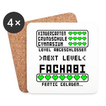 Fachabitur Fachabi zum bestandenen Abgeschlossen - Untersetzer (4er-Set) - Weiß - Vorne