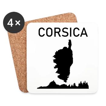 Insel Corsica Frankreich mit Bergen und Felsen - Untersetzer (4er-Set) - Weiß - Vorne