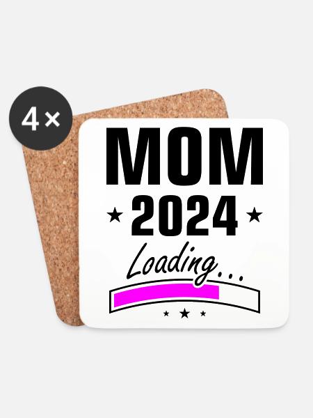 Mama 2024 Loading Mom - Untersetzer (4er-Set) - Weiß