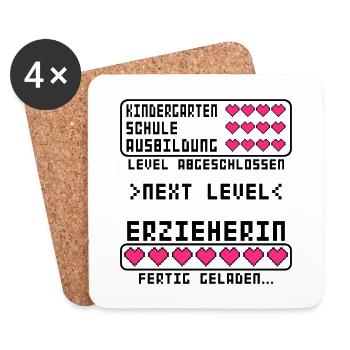 Erzieherin Prüfung Ausbildung bestandenen - Untersetzer (4er-Set) - Weiß - Vorne