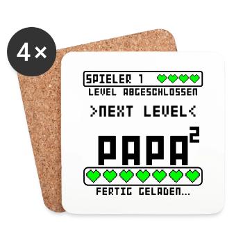 Geburt Arbeitskollege Kollege wird Papa Vater 2 - Untersetzer (4er-Set) - Weiß - Vorne